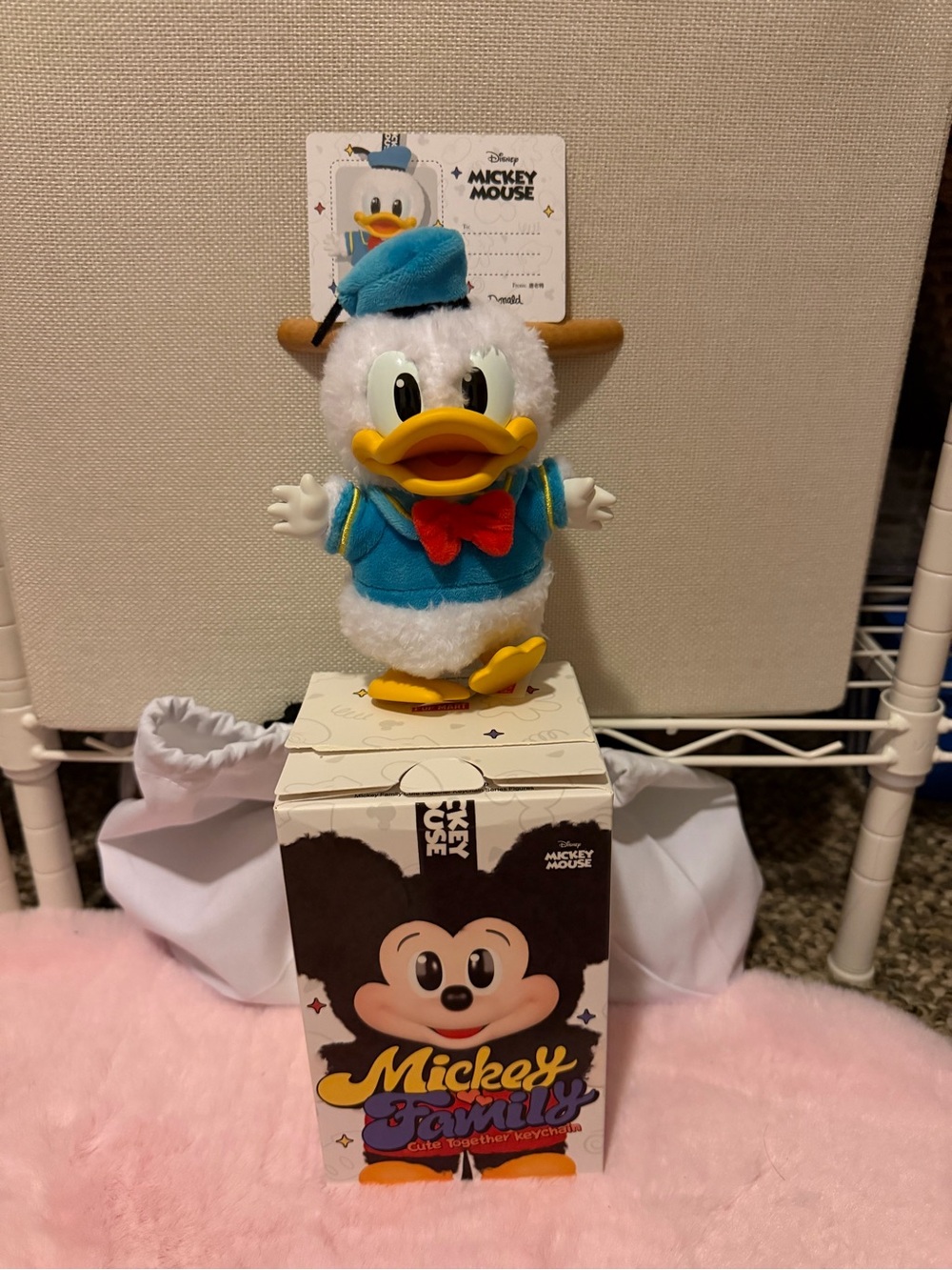 Disney Donald Duck Plush Keychain - White, Blue, Yellow, Red
